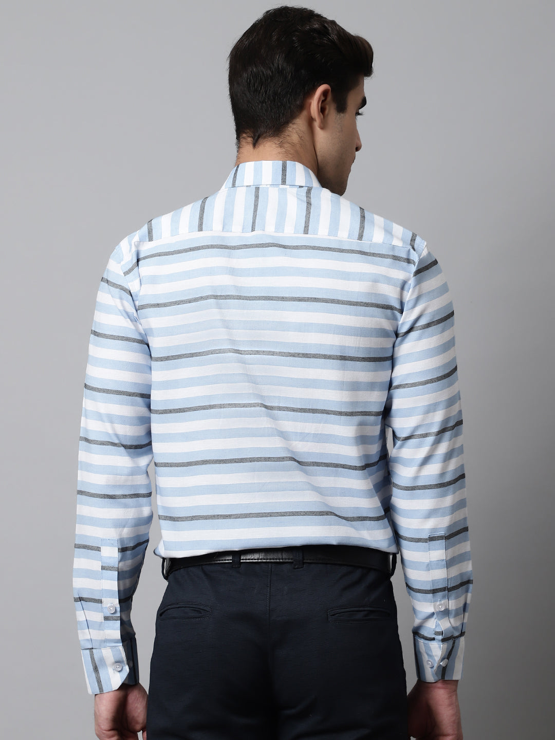 Men's Sky Classic Horizontal Striped Formal Shirt - Taantav