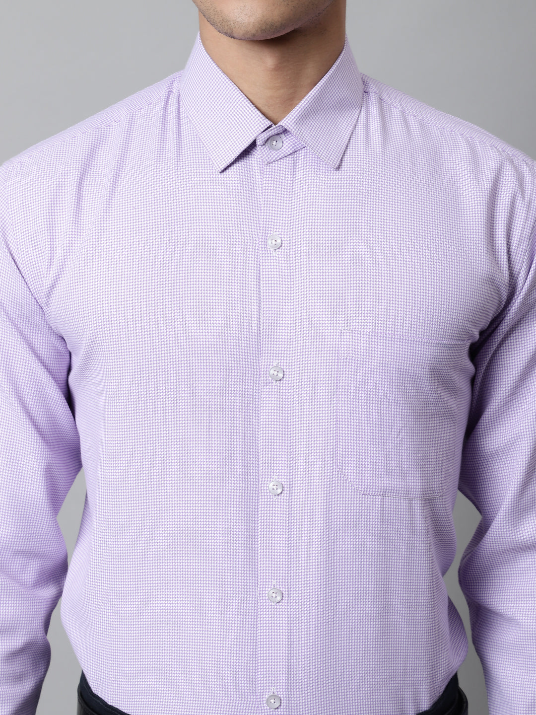 Men's Purple Checks Pure Cotton Formal Shirt - Taantav