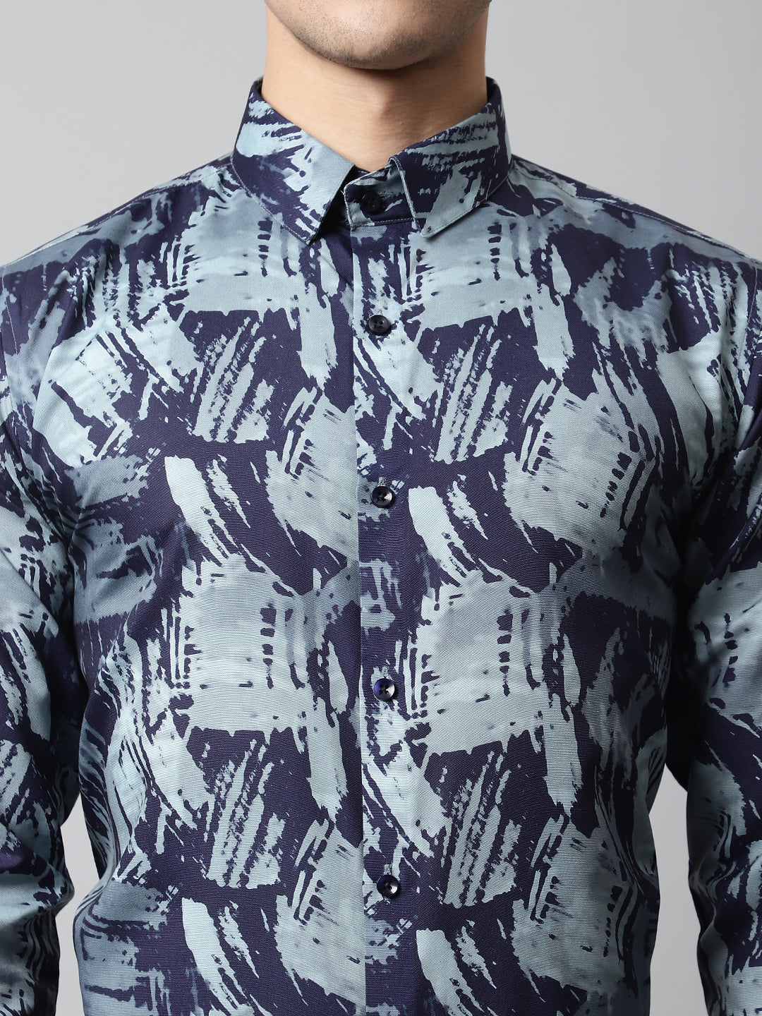 Men's Green Classic Printed Formal Shirt - Taantav