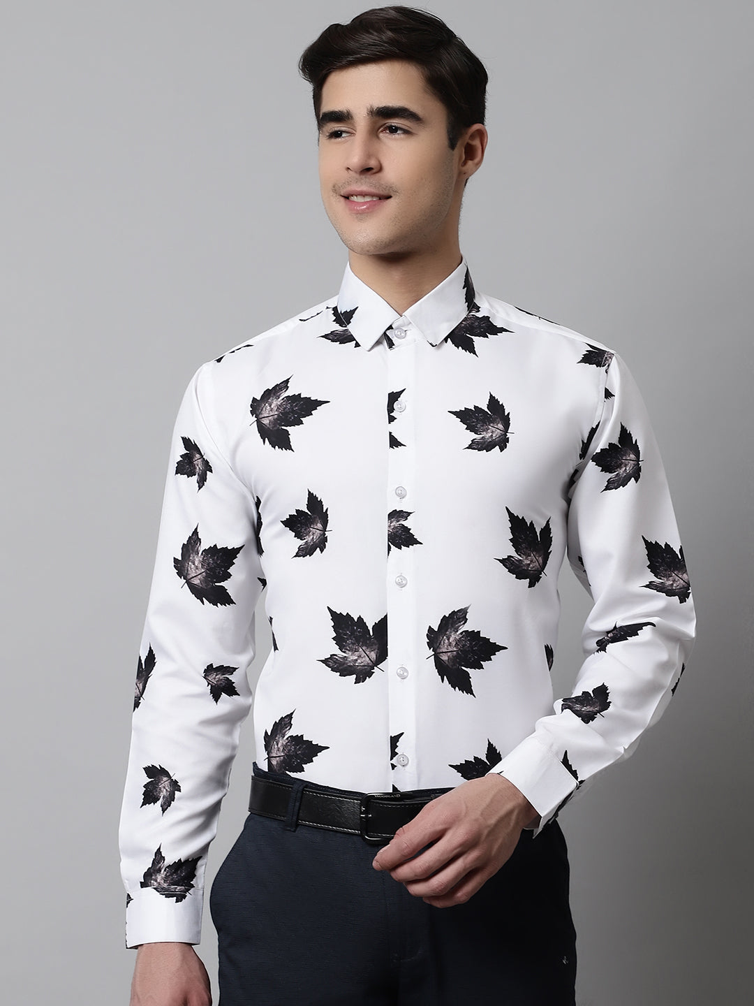 Men's Regular Fit Printed Pure Cotton Formal Shirt - Taantav