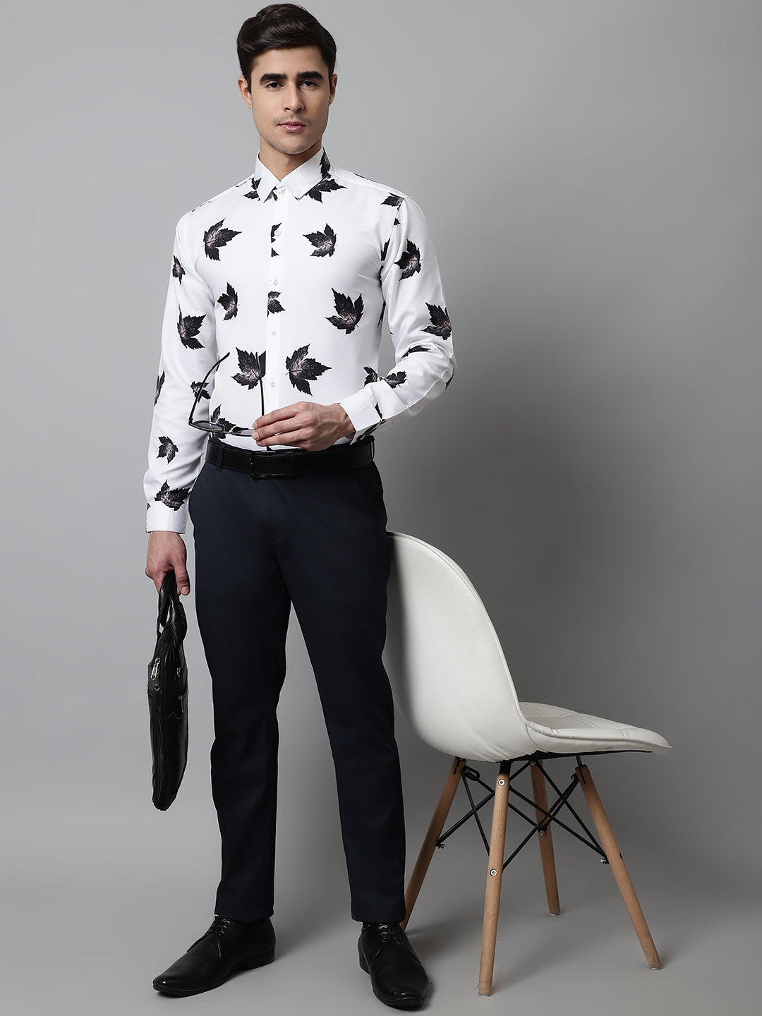 Men's Regular Fit Printed Pure Cotton Formal Shirt - Taantav