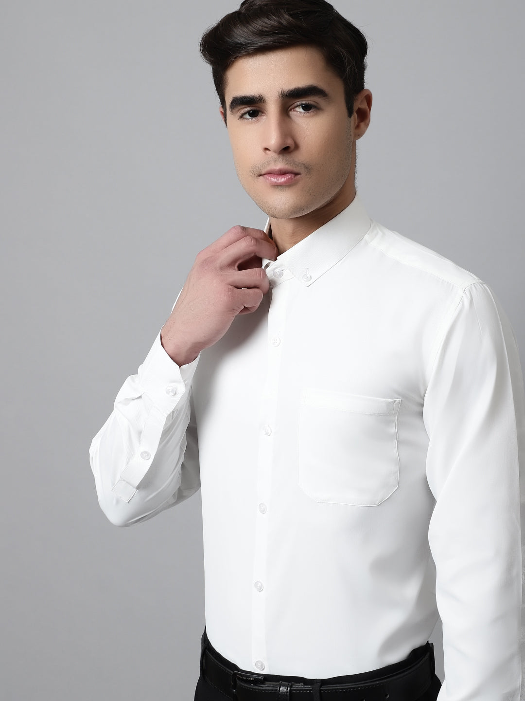 Men's White Classic Cotton Formal Shirt - Taantav