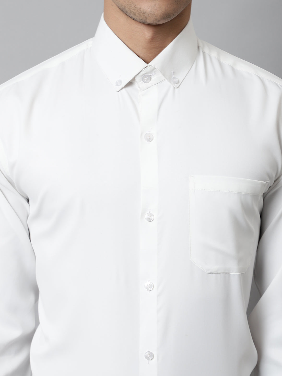 Men's White Classic Cotton Formal Shirt - Taantav