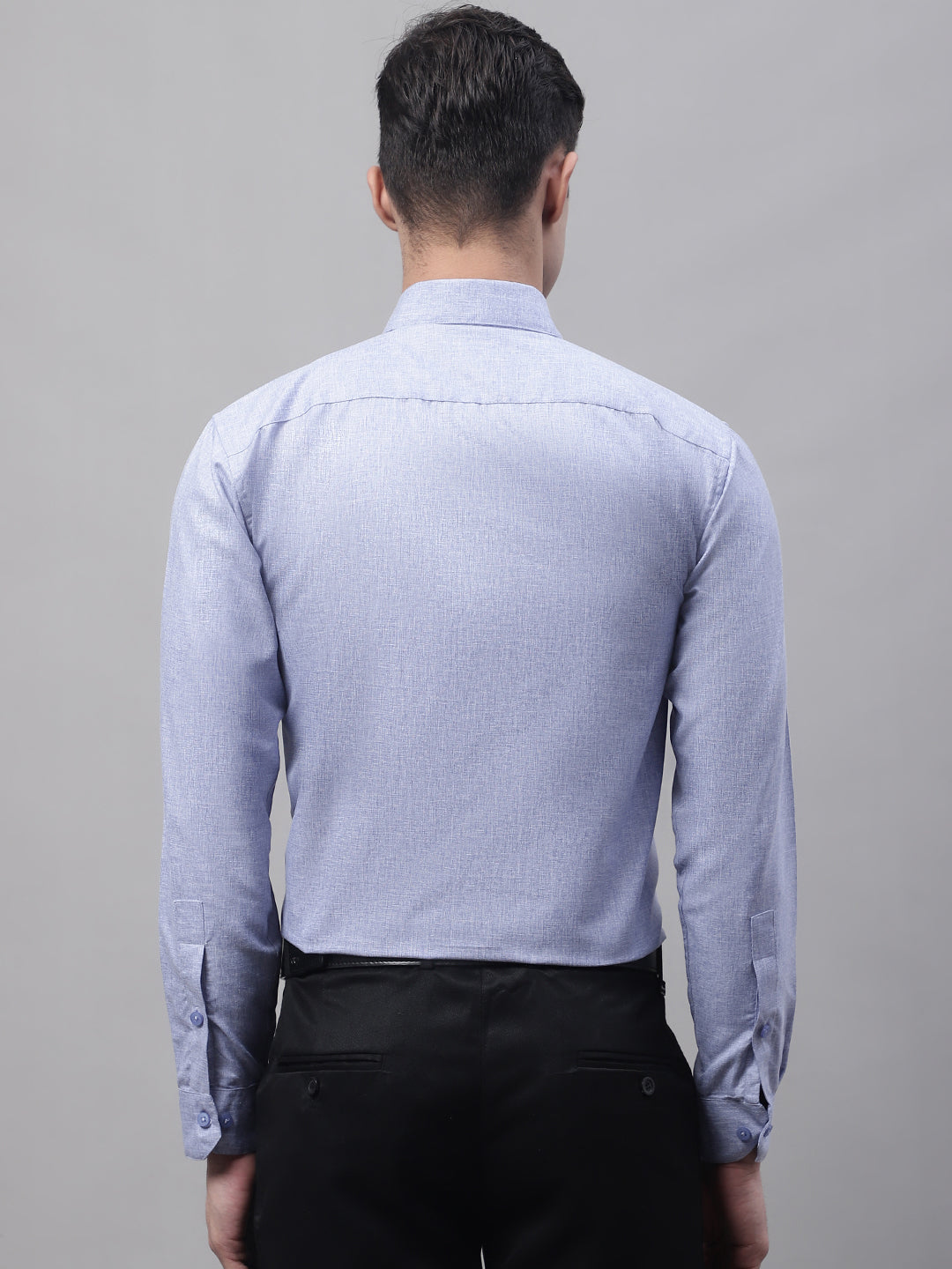 Men's Light-Grey Cotton Solid Formal Shirt - Taantav