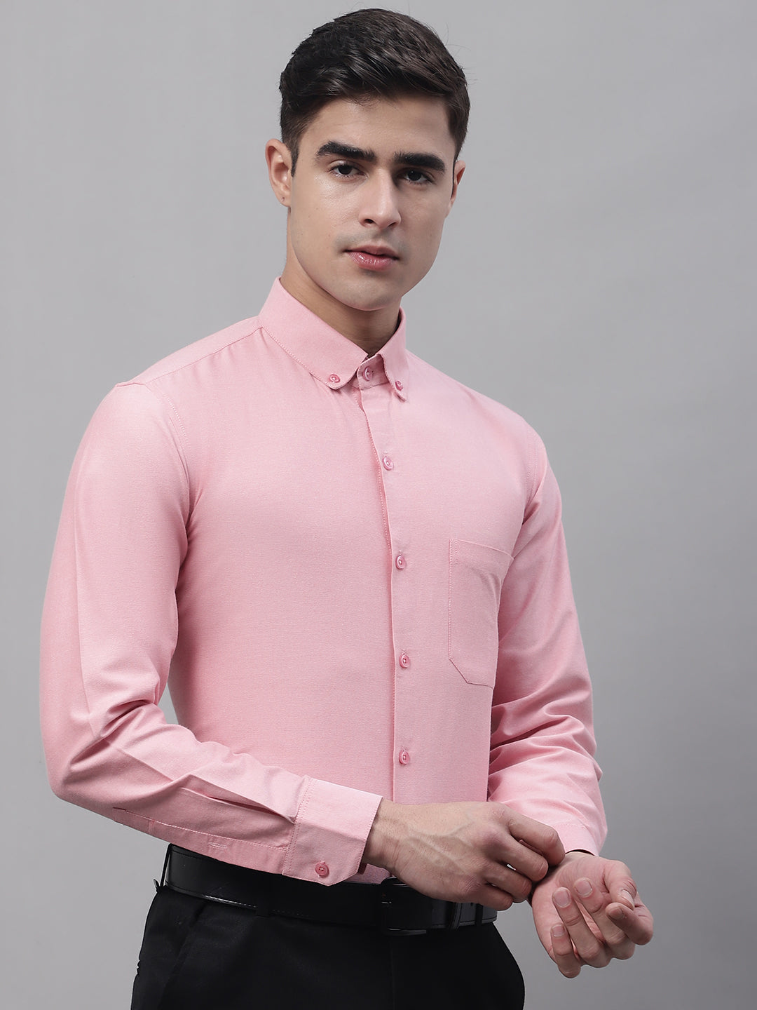 Men's Coral Cotton Solid Formal Shirt - Taantav