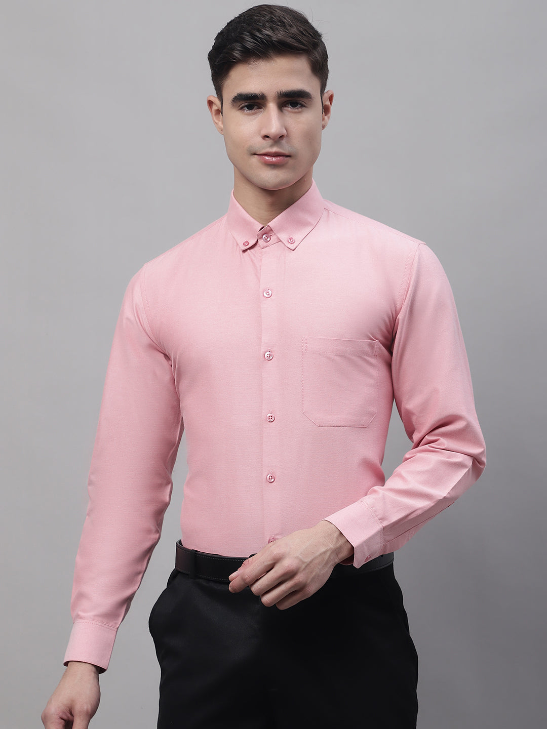 Men's Coral Cotton Solid Formal Shirt - Taantav