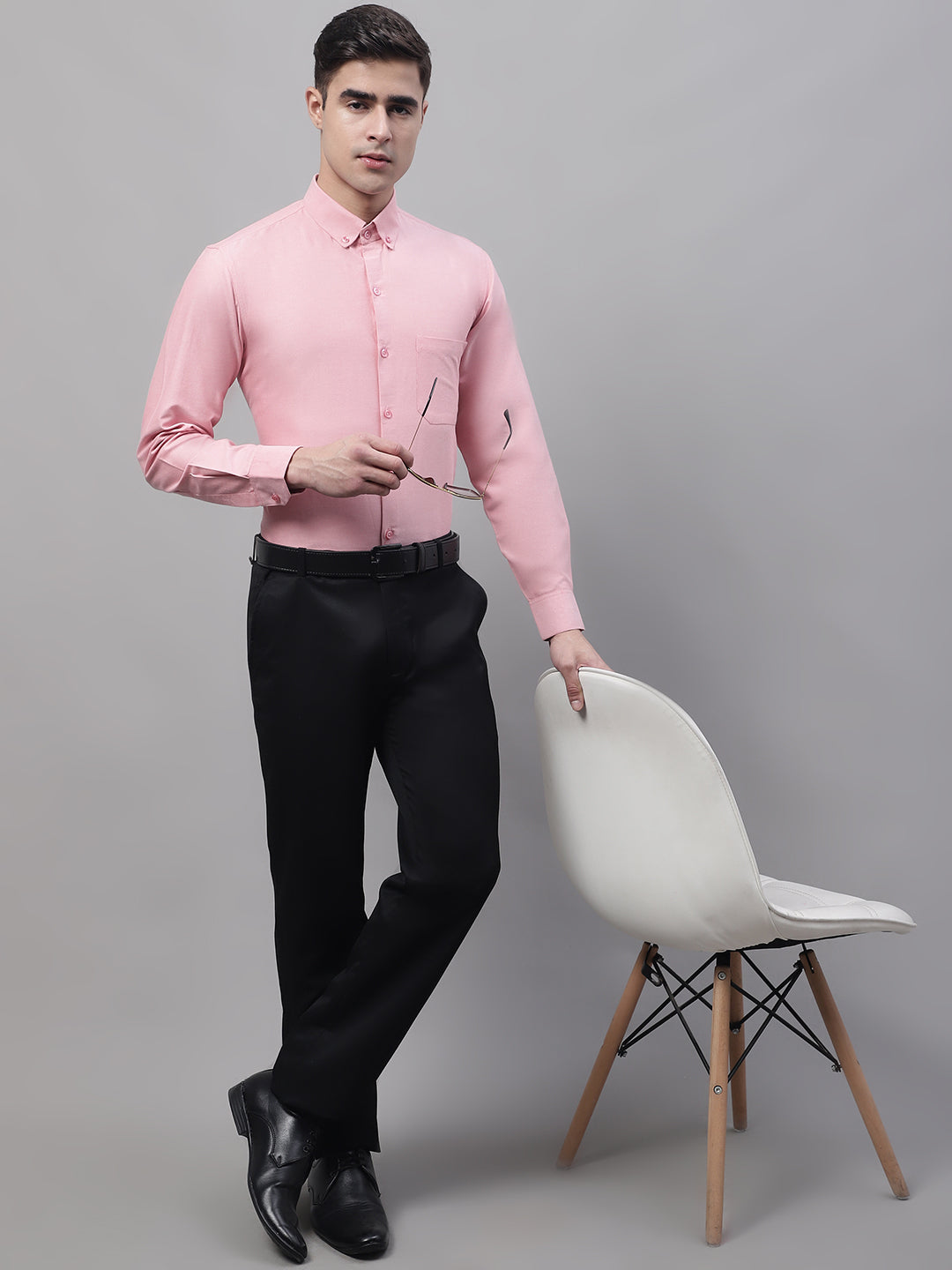 Men's Coral Cotton Solid Formal Shirt - Taantav