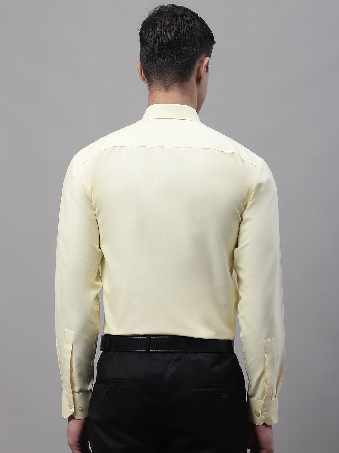 Men's Lemon Cotton Solid Formal Shirt - Taantav