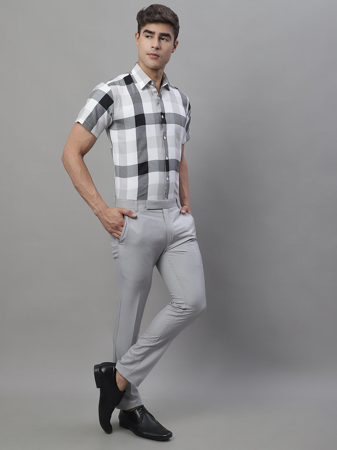 Men's Pure Cotton Checked Formal Shirts - Taantav