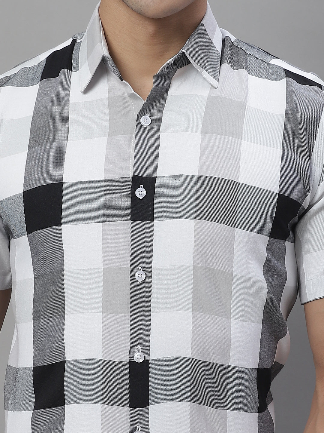 Men's Pure Cotton Checked Formal Shirts - Taantav