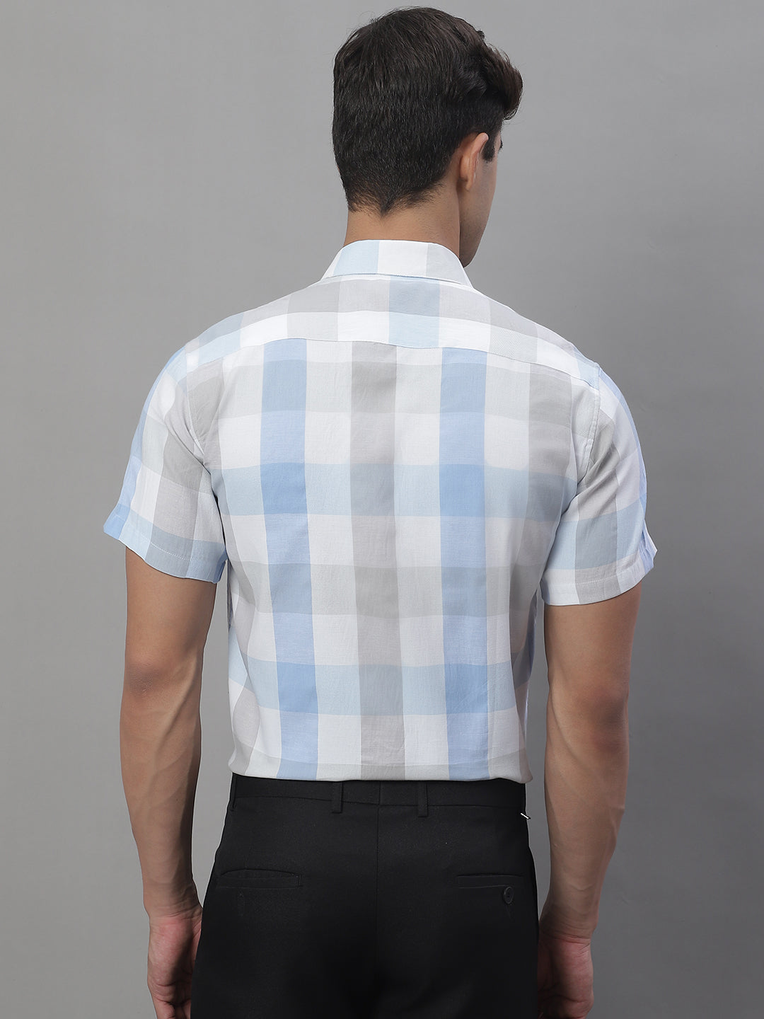 Men's Pure Cotton Checked Formal Shirts - Taantav