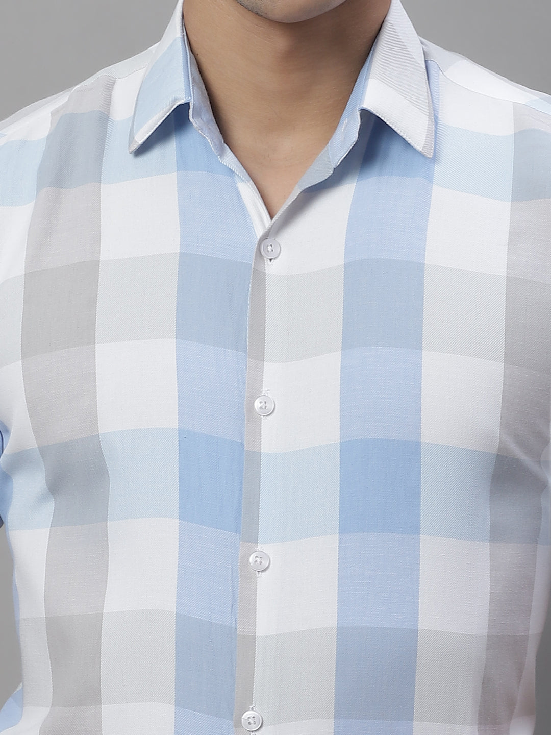 Men's Pure Cotton Checked Formal Shirts - Taantav