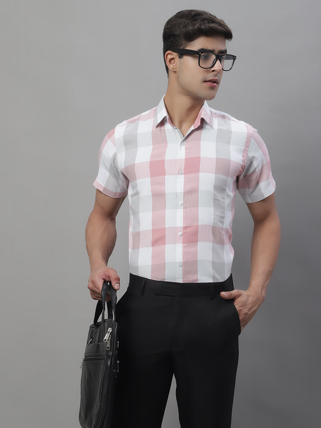 Men's Pure Cotton Checked Formal Shirts - Taantav