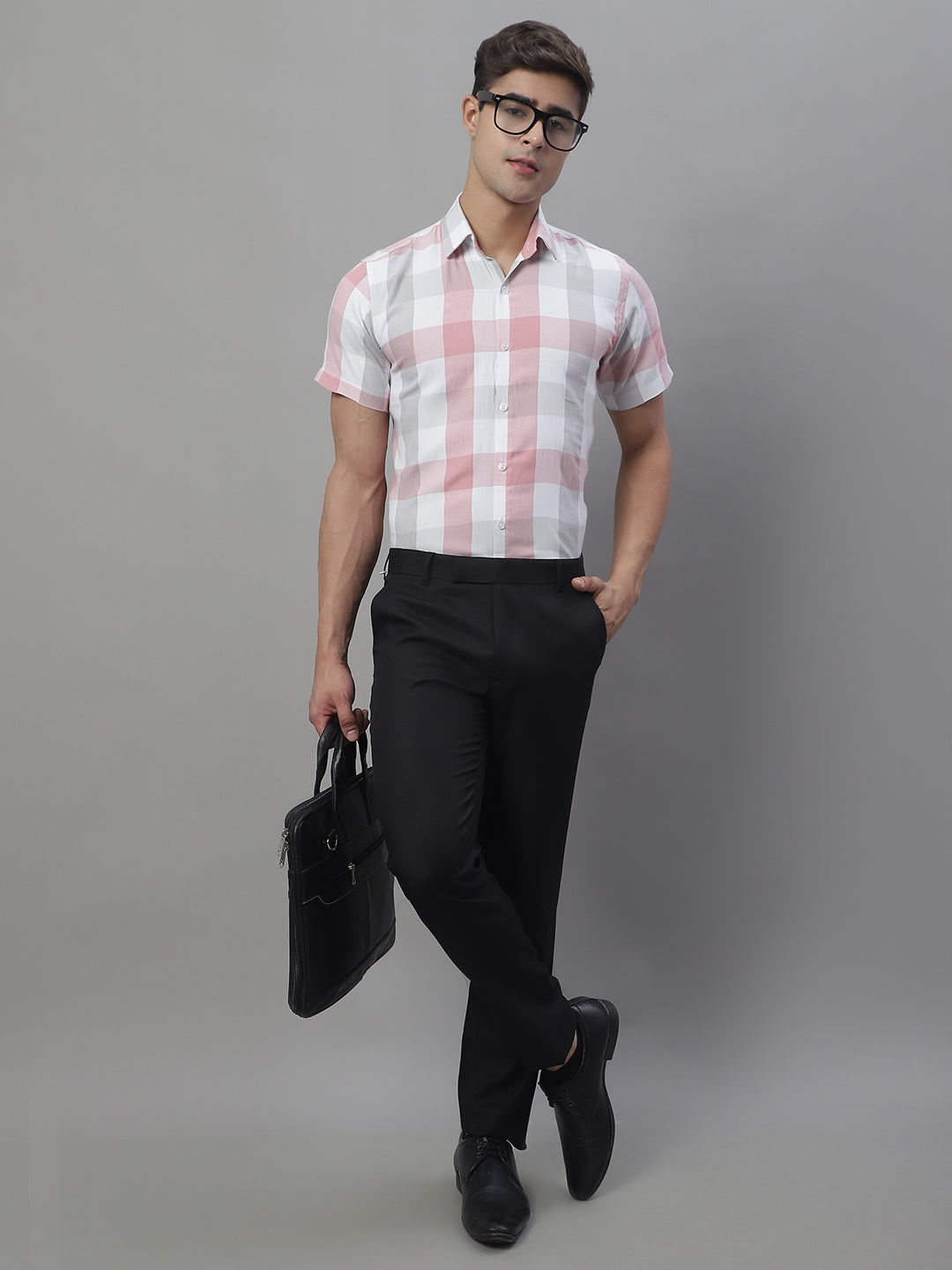 Men's Pure Cotton Checked Formal Shirts - Taantav