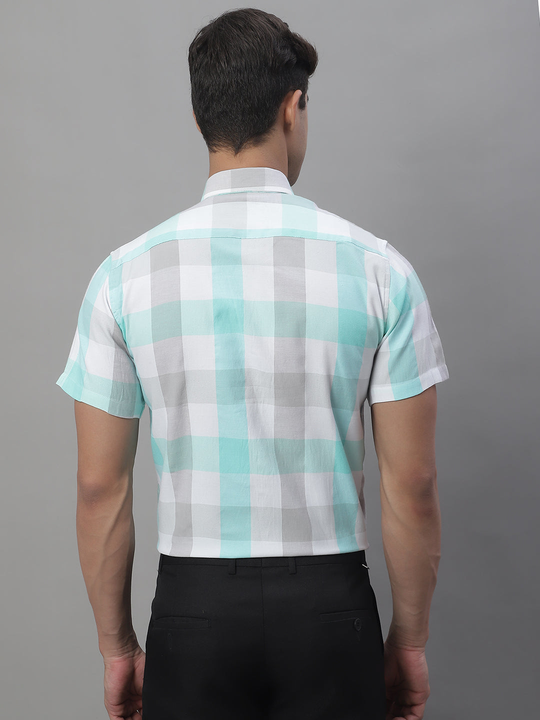 Men's Pure Cotton Checked Formal Shirts - Taantav