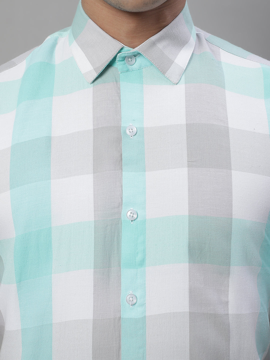 Men's Pure Cotton Checked Formal Shirts - Taantav