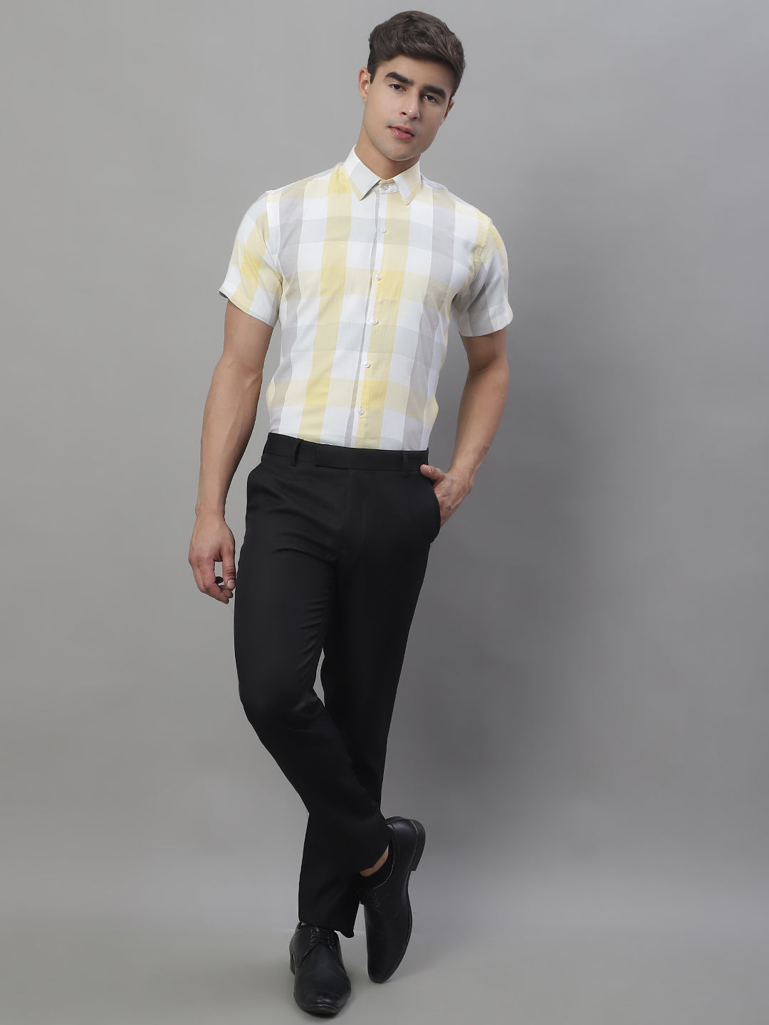 Men's Pure Cotton Checked Formal Shirts - Taantav