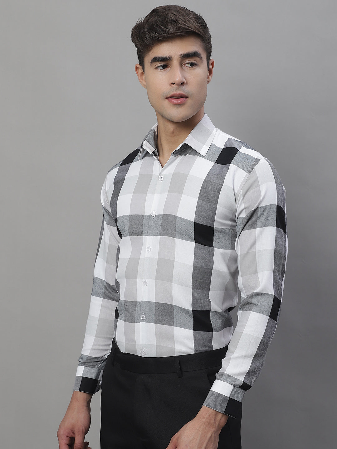 Men's Pure Cotton Checked Formal Shirts - Taantav