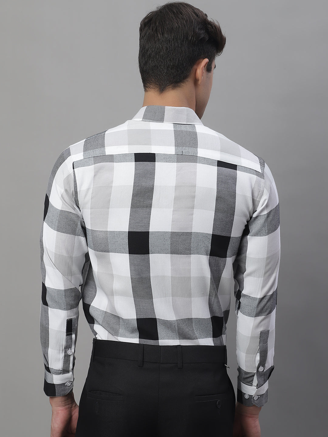 Men's Pure Cotton Checked Formal Shirts - Taantav