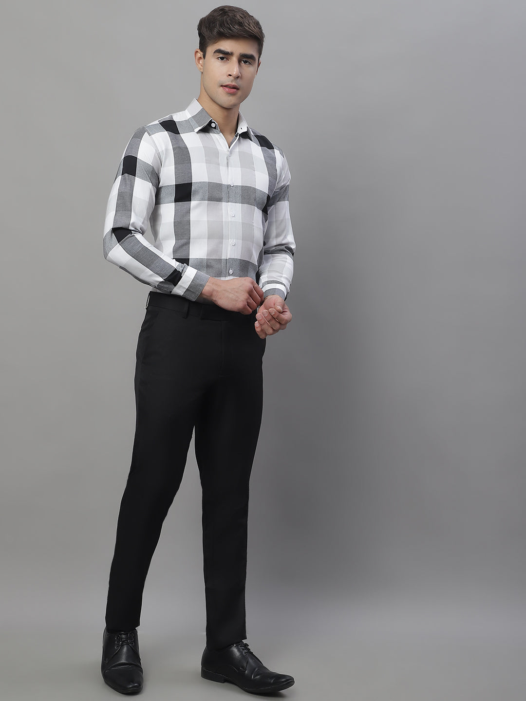 Men's Pure Cotton Checked Formal Shirts - Taantav