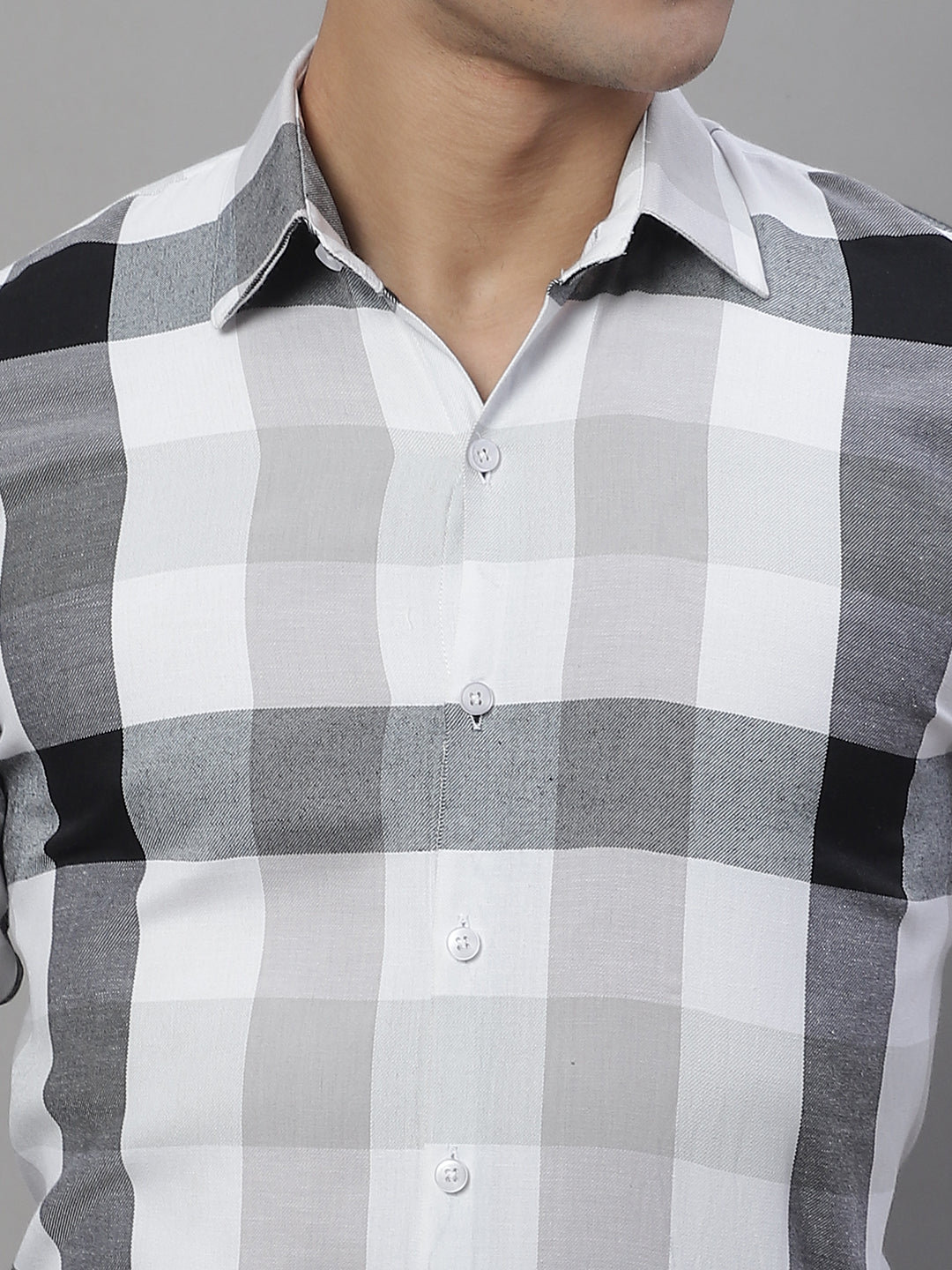 Men's Pure Cotton Checked Formal Shirts - Taantav