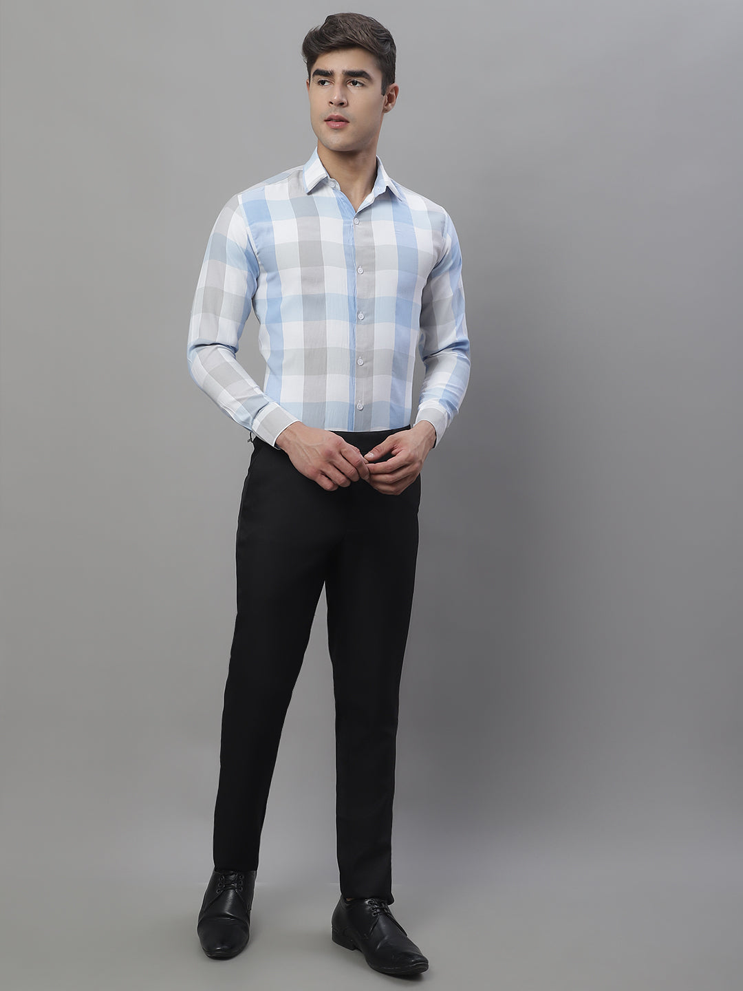 Men's Pure Cotton Checked Formal Shirts - Taantav