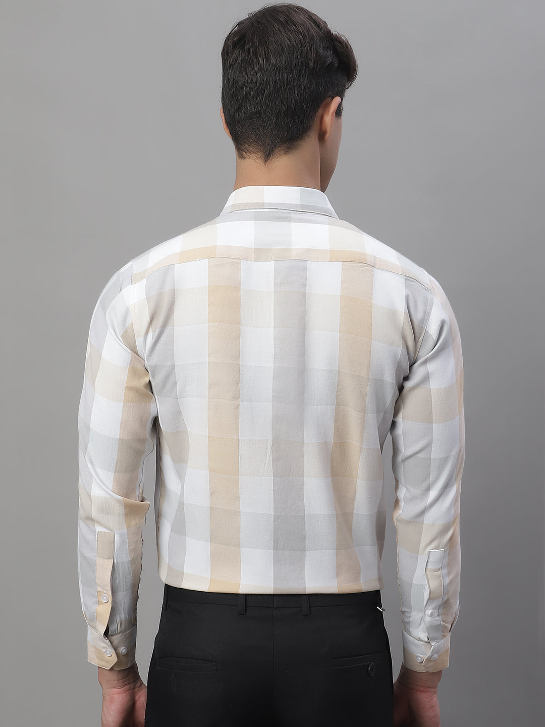 Men's Pure Cotton Checked Formal Shirts - Taantav