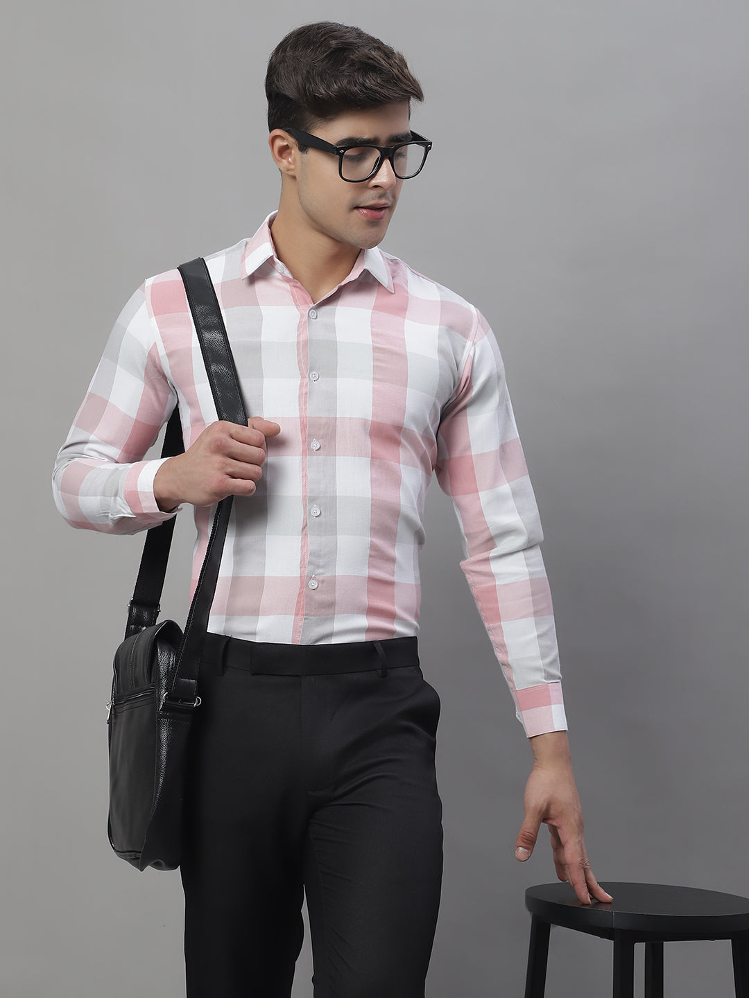 Men's Pure Cotton Checked Formal Shirts - Taantav