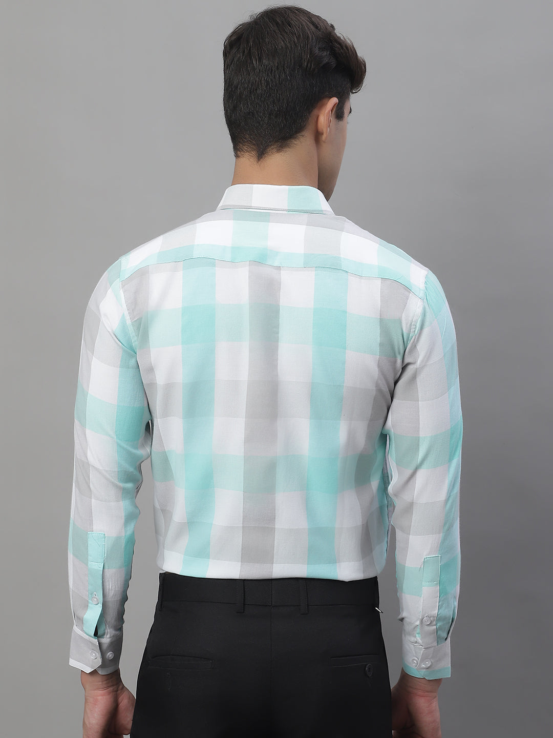 Men's Pure Cotton Checked Formal Shirts - Taantav