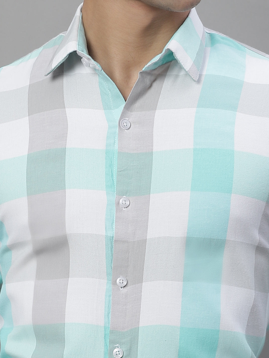 Men's Pure Cotton Checked Formal Shirts - Taantav