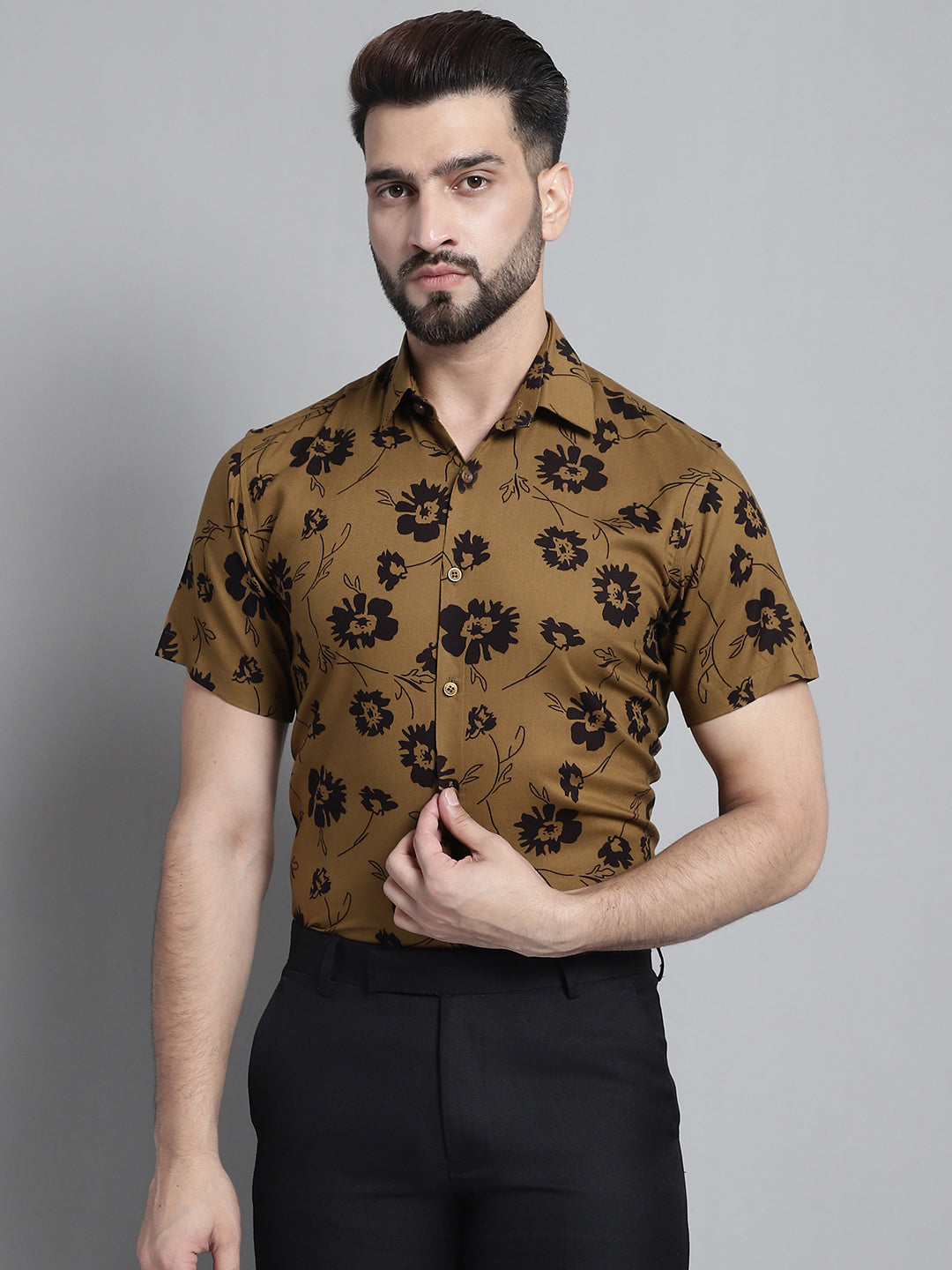 Men's Floral Printed Formal Shirt - Taantav