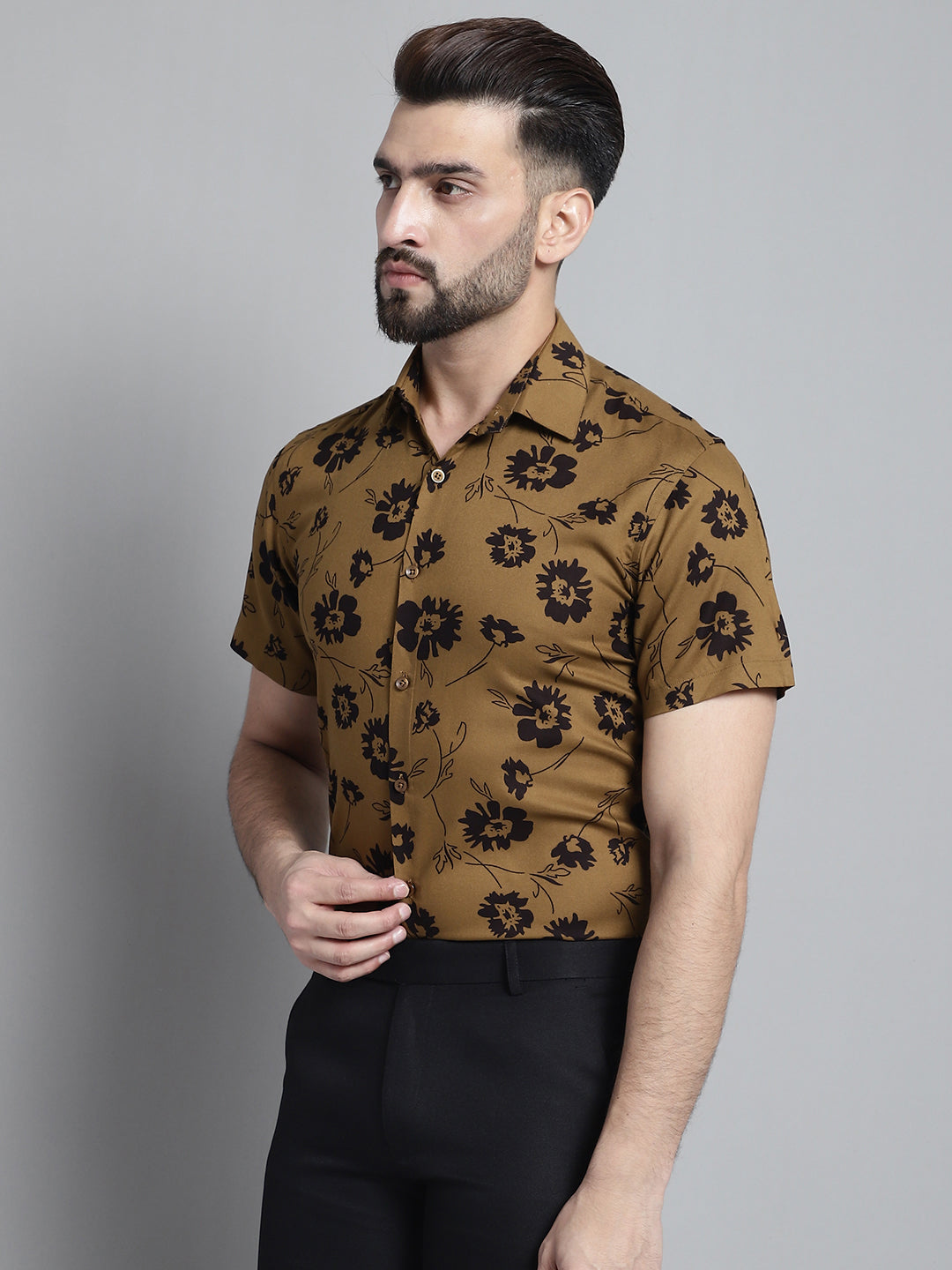 Men's Floral Printed Formal Shirt - Taantav