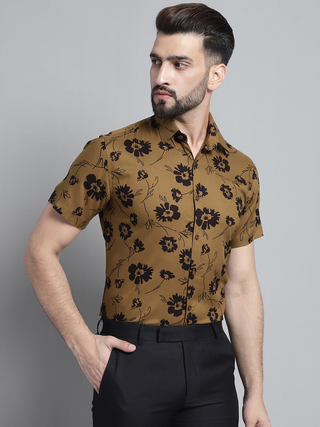 Men's Floral Printed Formal Shirt - Taantav