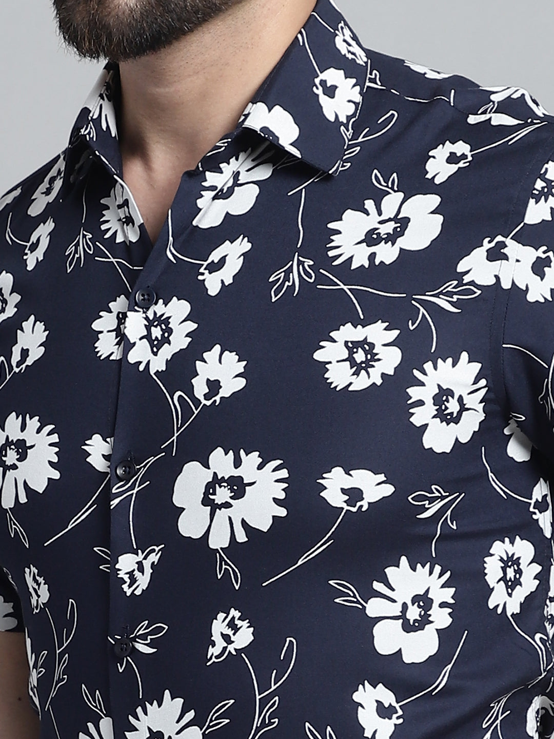 Men's Floral Printed Formal Shirt - Taantav