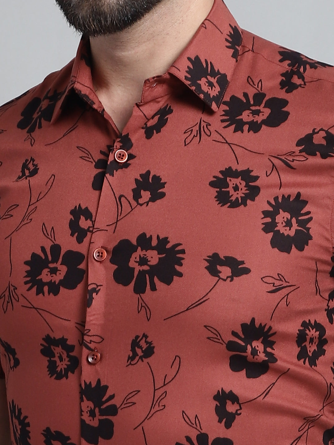 Men's Floral Printed Formal Shirt - Taantav