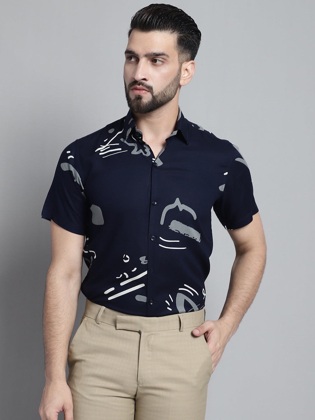 Men's Printed Formal Shirt - Taantav