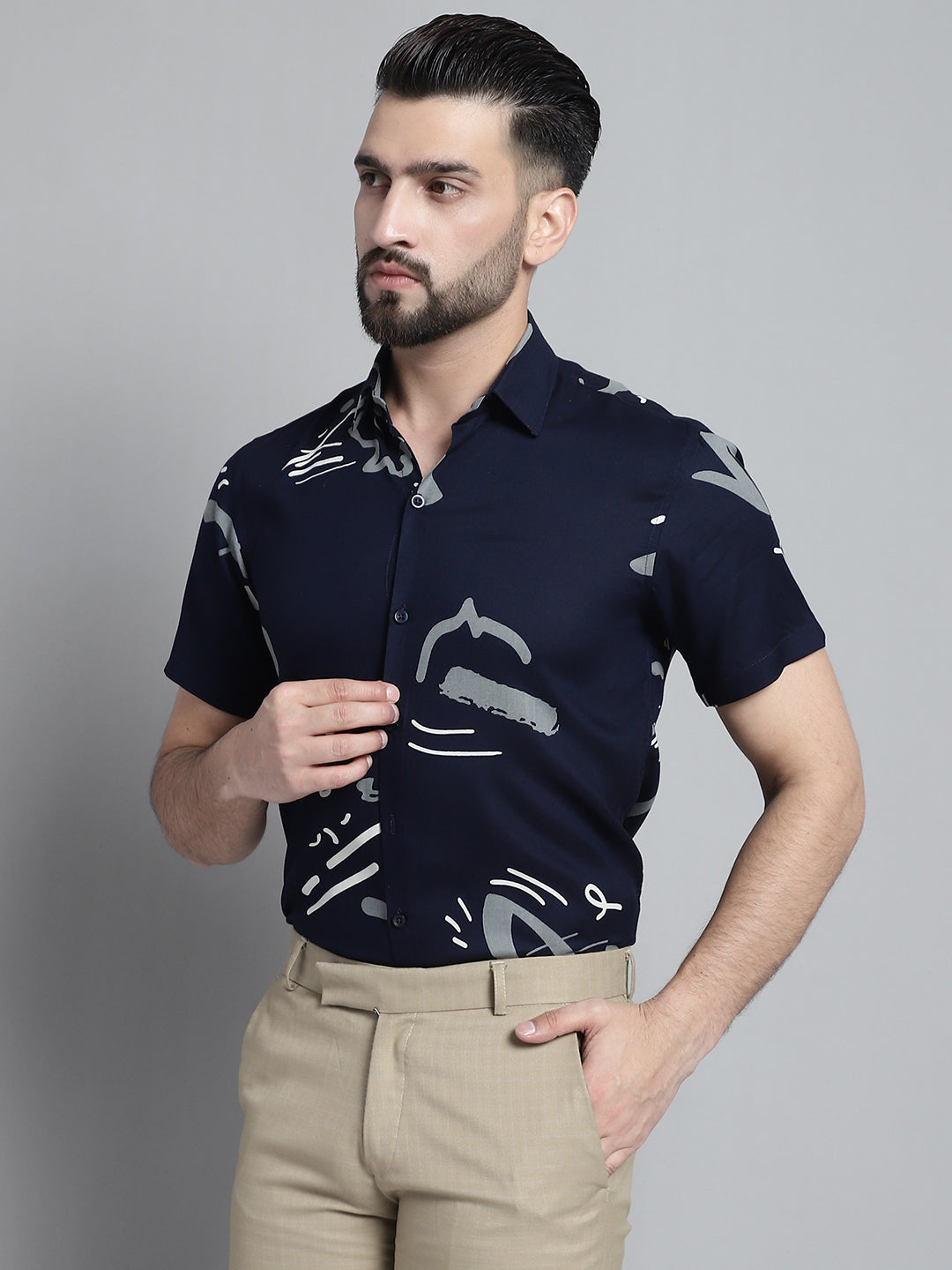 Men's Printed Formal Shirt - Taantav