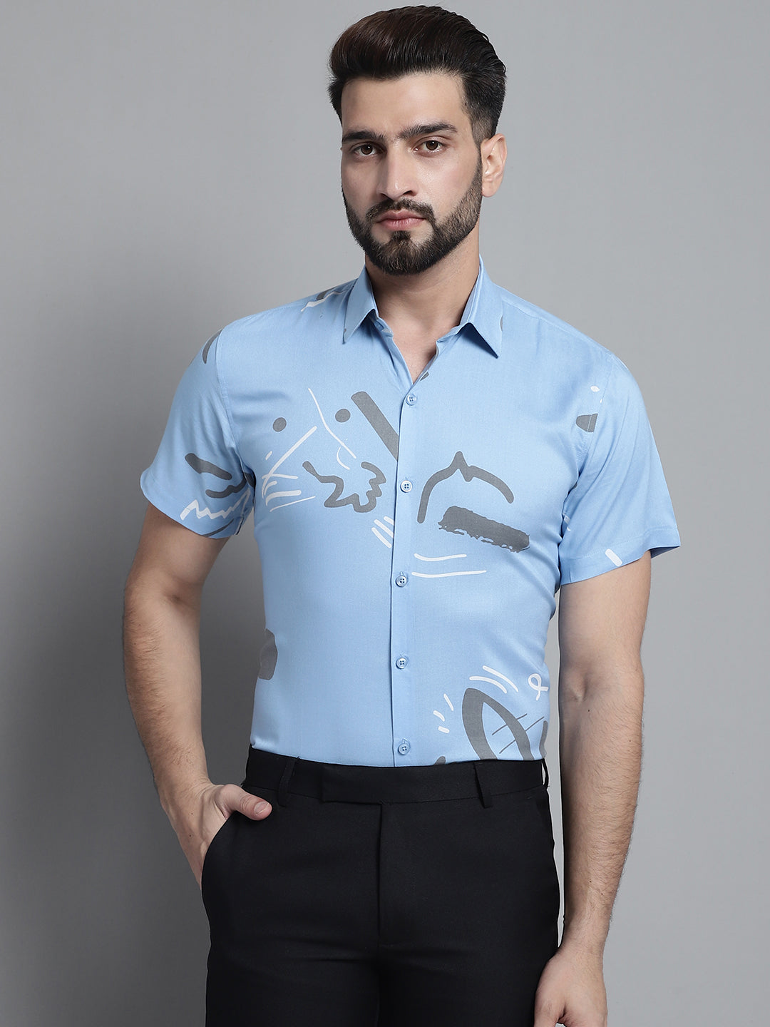 Men's Printed Formal Shirt - Taantav