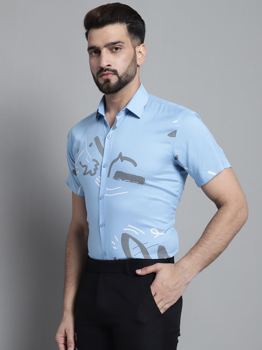 Men's Printed Formal Shirt - Taantav