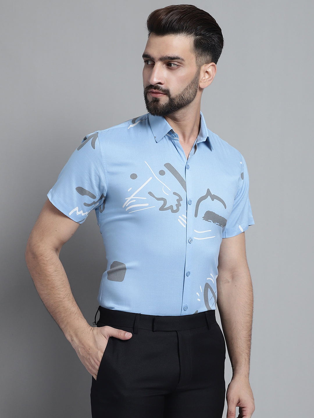 Men's Printed Formal Shirt - Taantav