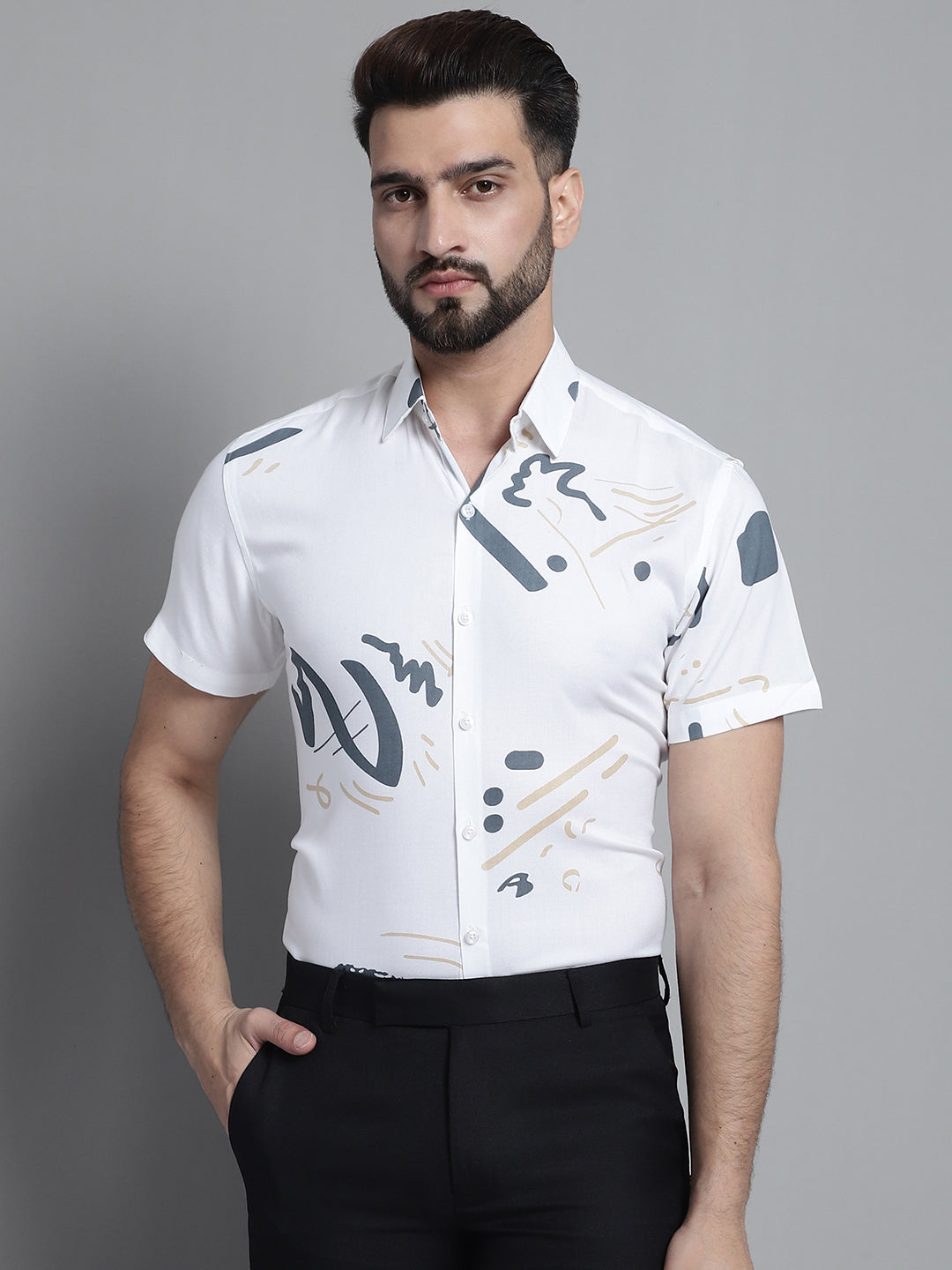 Men's Printed Formal Shirt - Taantav