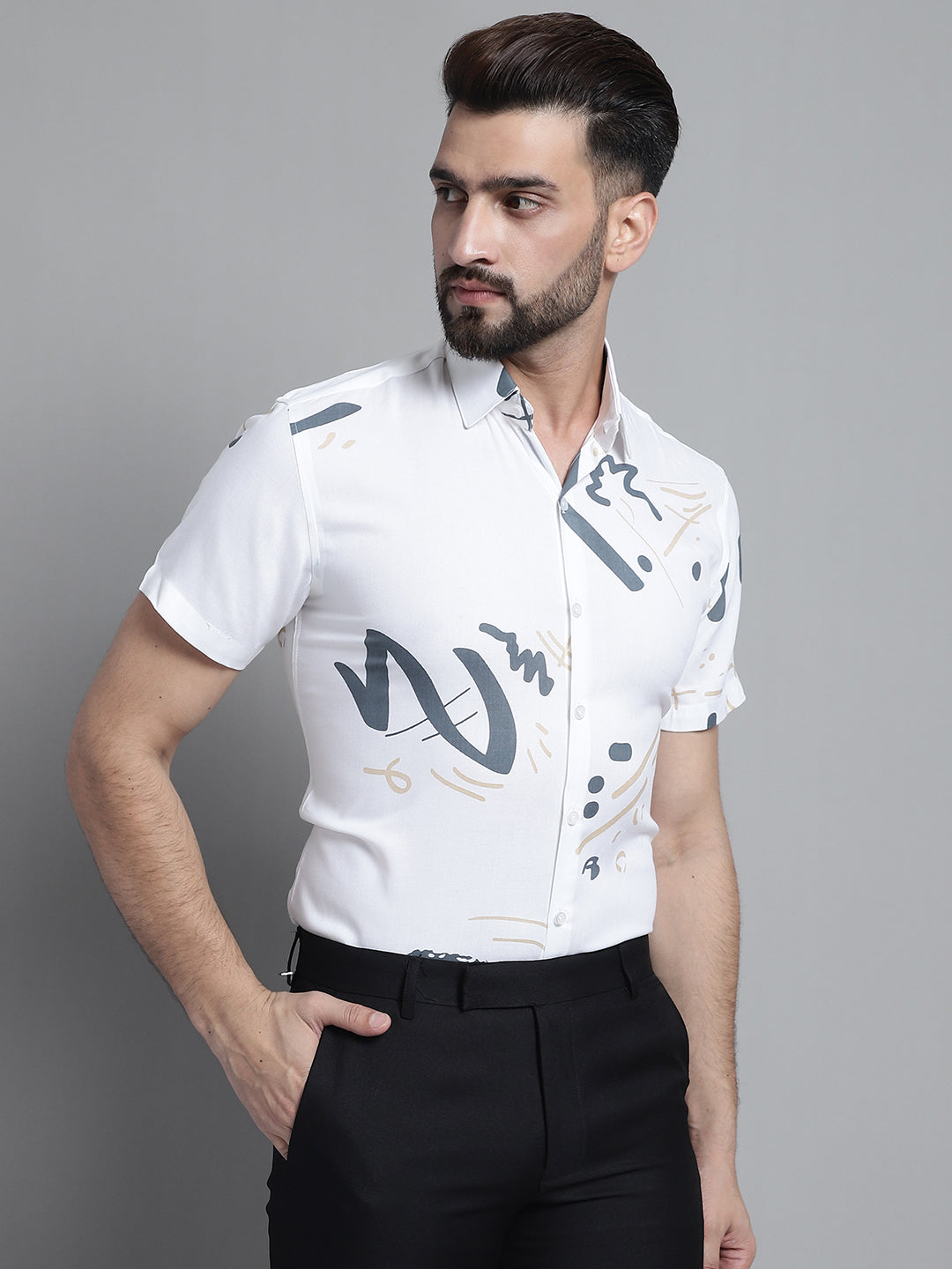 Men's Printed Formal Shirt - Taantav