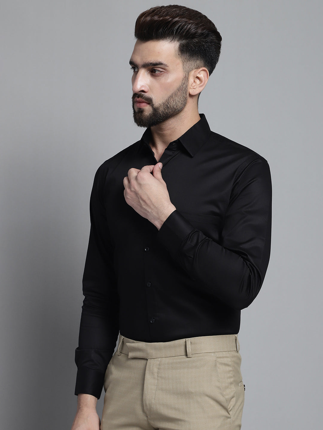 Men's Cotton Solid Formal Shirt - Taantav