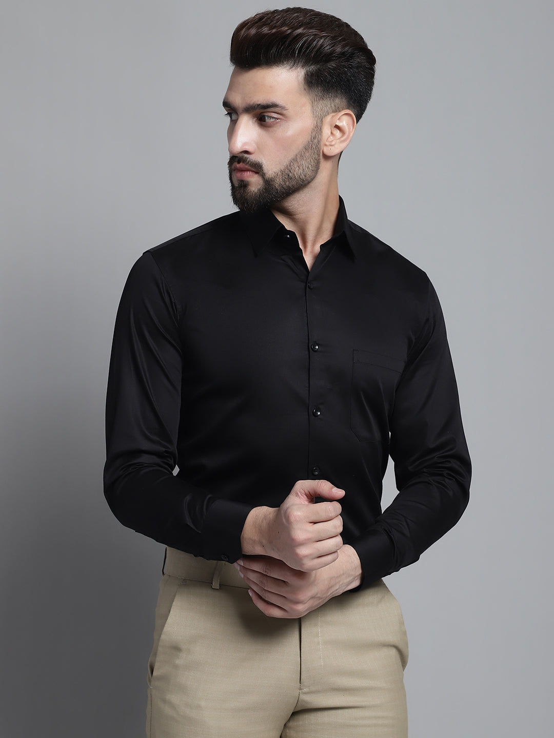 Men's Cotton Solid Formal Shirt - Taantav