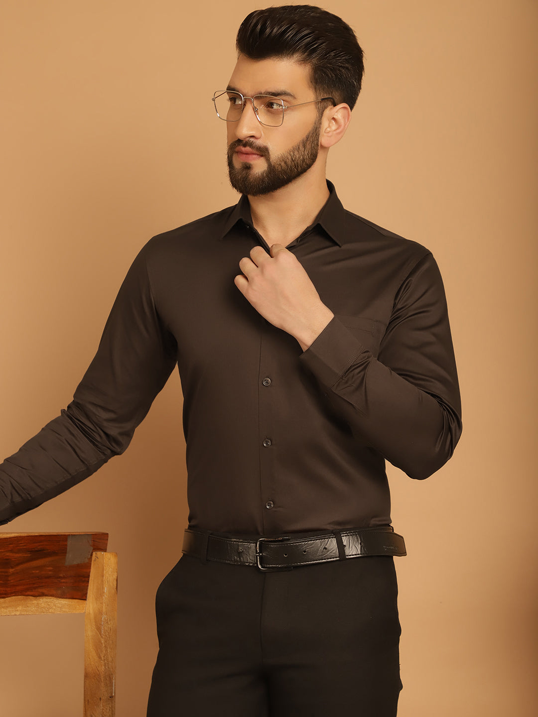 Men's Cotton Solid Formal Shirt - Taantav