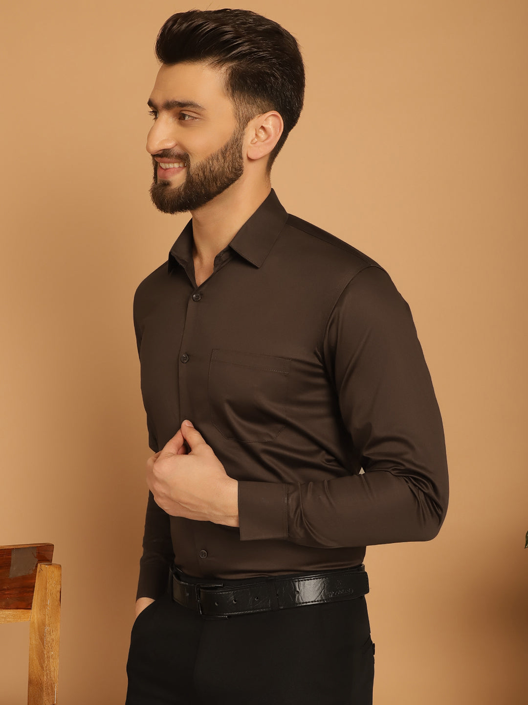 Men's Cotton Solid Formal Shirt - Taantav