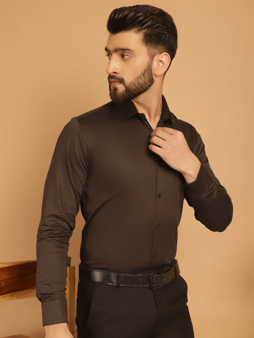 Men's Cotton Solid Formal Shirt - Taantav