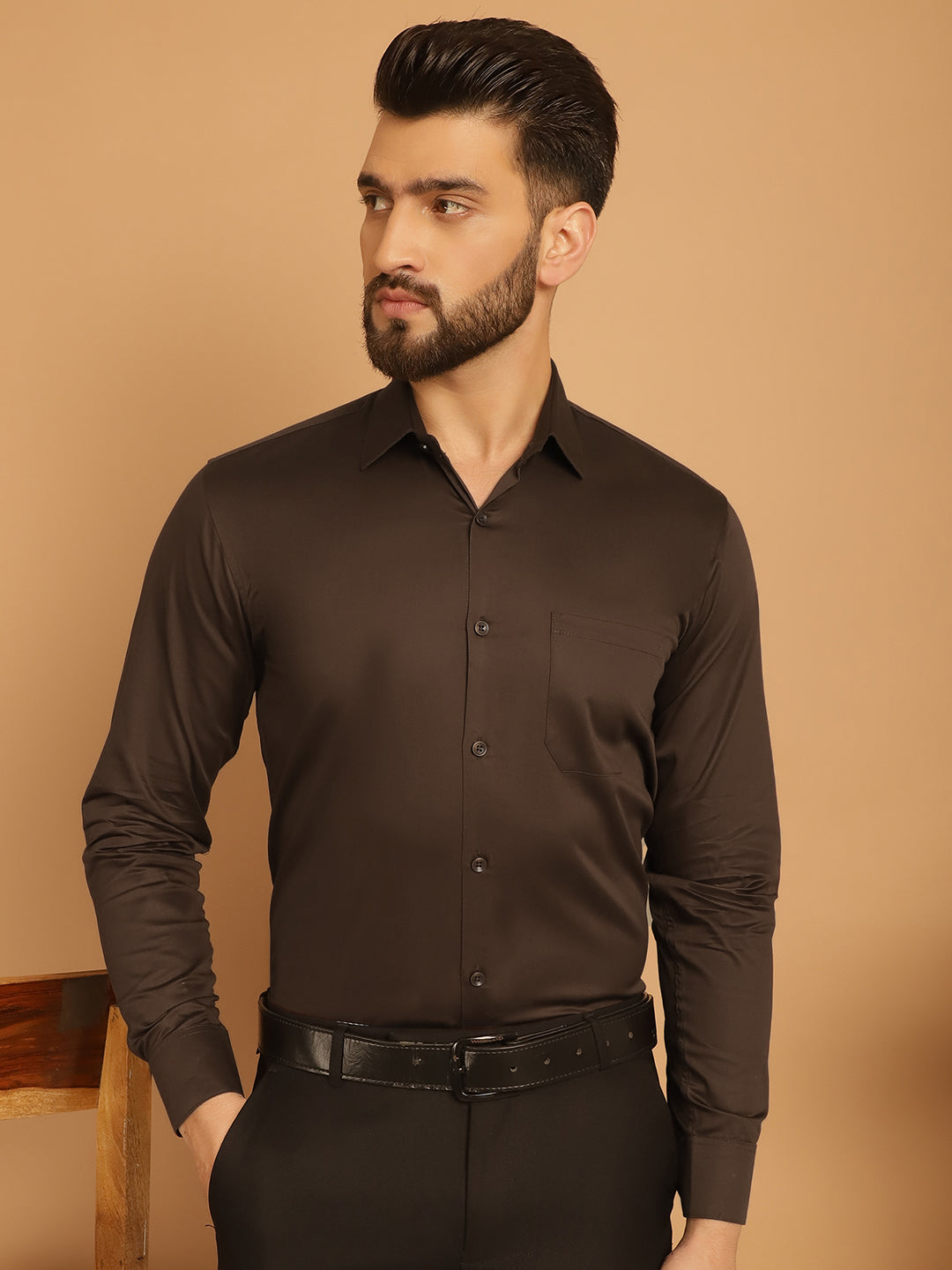 Men's Cotton Solid Formal Shirt - Taantav