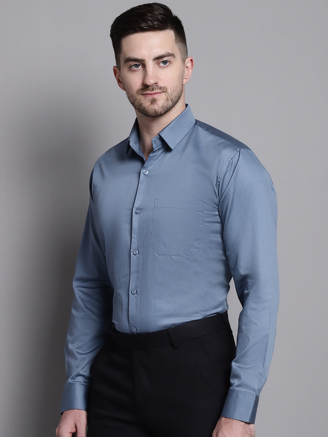 Men's Cotton Solid Formal Shirt - Taantav