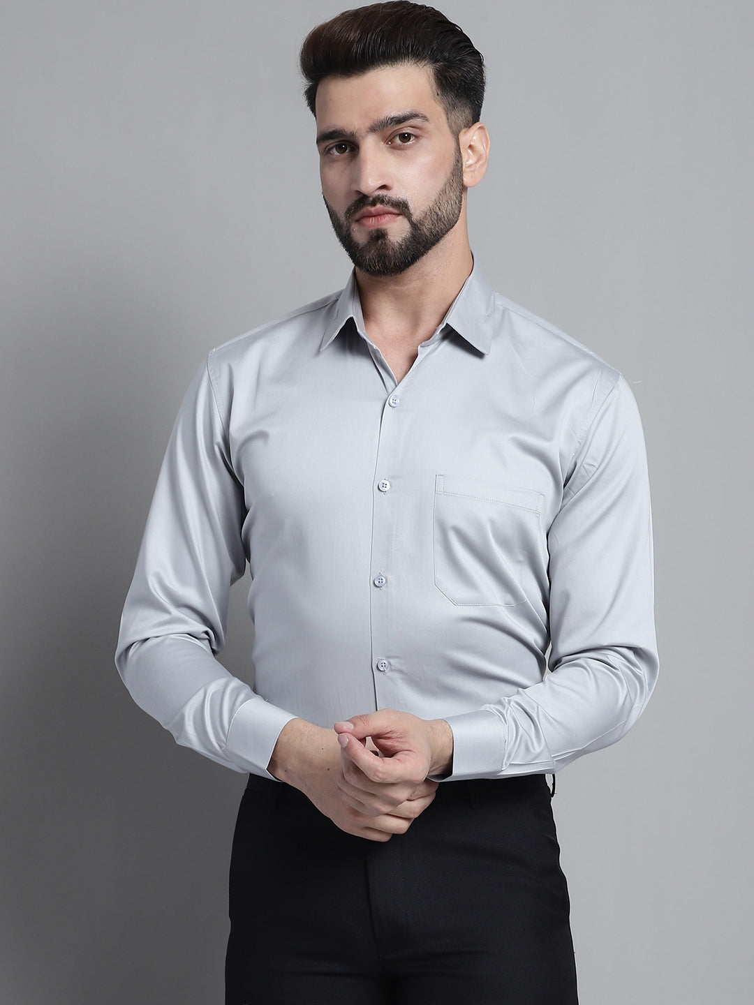 Men's Cotton Solid Formal Shirt - Taantav